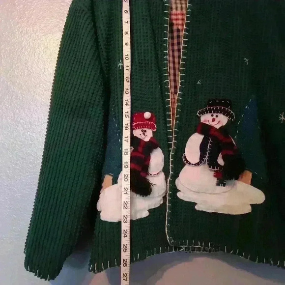 Christmas Holiday Snowman Jacket Sweater - Picture 11 of 16